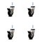 Service Caster 3 Inch Hooded Neoprene Rubber 3/8 Inch Threaded Stem Casters with Brakes, 4PK SCC-TS03S310-NPRB-BC-B-381615-4 - alternate 4